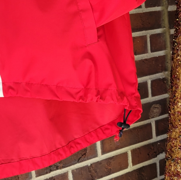 Vintage Red Chaps Jacket Pullover Full Zip Hoodie Windbreaker Toggle Lauren XL - Picture 5 of 8